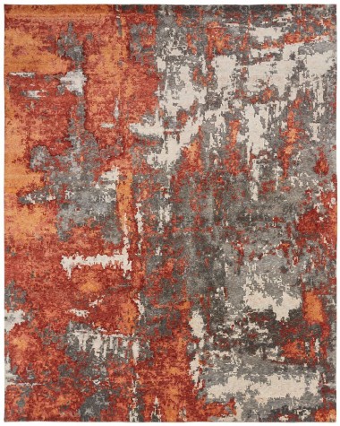 Regal | Zanza Flourish | 1826715: Rust/Taupe area rug Transitional/Modern Orange/Rust Wool Area Rug: Regal Zanza Flourish 1826715: Rust/Taupe (Hand-Knotted Area Rug)
