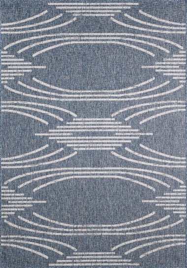 Modern/Indoor-Outdoor Blue/Navy Area Rug: Madison Providence 13161875: Blue (Power-Loomed Area Rug)