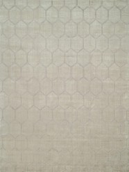 Modern Ivory/White Wool Area Rug: Regal Avion 181691: Pearl (Hand-Knotted Area Rug)