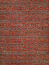 Transitional/Modern Orange/Rust Wool Area Rug: Regal Envy 185219: Brick (Handmade Area Rug)