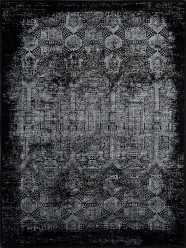 Traditional/Transitional Charcoal/Black Area Rug: Regal Klondike 1811443: Onyx (Power-Loomed Area Rug)