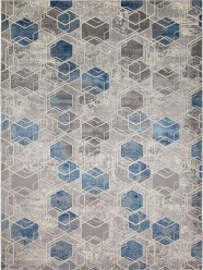 Modern/Transitional Grey Area Rug: Silk Road Surfside 1919206 (Power-Loomed Area Rug)