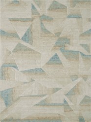 Modern Beige/Tan Wool Area Rug: Regal Vancouver Nights 1822204: Naturals/Azure (Power-Loomed Area Rug)