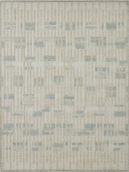 Modern Ivory/White Wool Area Rug: Regal Vancouver Nights 1822404: Cream/Azure (Power-Loomed Area Rug)