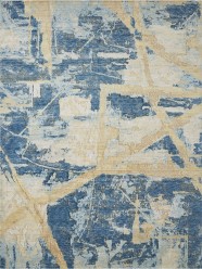 Modern Blue/Navy Wool Area Rug: Regal Vancouver Nights 1822493: Denim/Sand (Power-Loomed Area Rug)