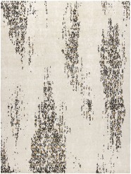 Modern White Wool Area Rug: Silk Road Wild Living 192360 (Hand-Knotted Area Rug)
