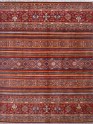 Bohemian/Traditional Red/Burgundy Wool Area Rug: Karachi Lahore 4875: Red (Hand-Knotted Area Rug)