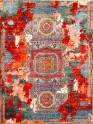 Karachi | Mughal | 49: Red/Multi area rug Traditional/Modern Red/Burgundy Wool Area Rug: Karachi Mughal 49: Red/Multi (Hand-Knotted Area Rug)