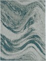 Modern/Indoor-Outdoor Grey/Silver Area Rug: Madison Providence 13165675: Grey/Teal (Power-Loomed Area Rug)